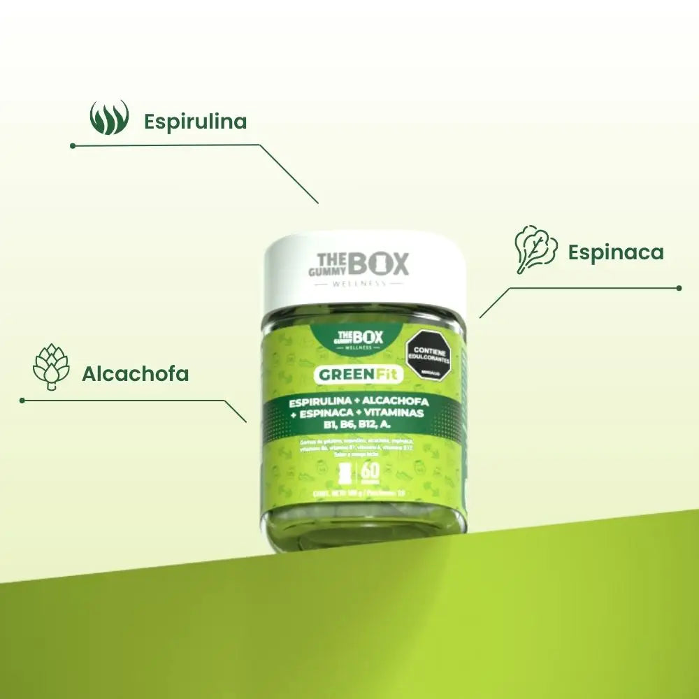Espirulina, alcachofa, espinaca y vitaminas en gomitas 💚