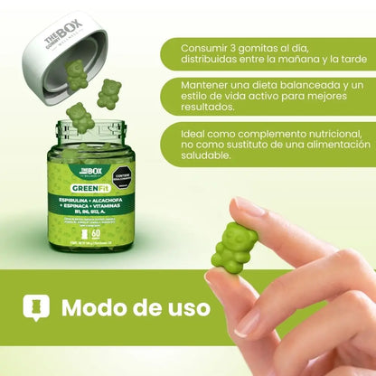 Espirulina, alcachofa, espinaca y vitaminas en gomitas 💚